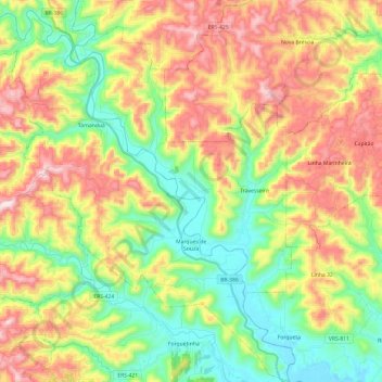 Marques de Souza topographic map, elevation, terrain