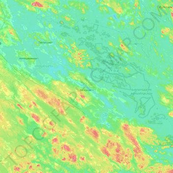 Rantasalmi topographic map, elevation, terrain