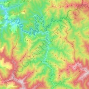 Goizueta topographic map, elevation, terrain