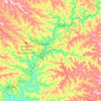 Herval d'Oeste topographic map, elevation, terrain