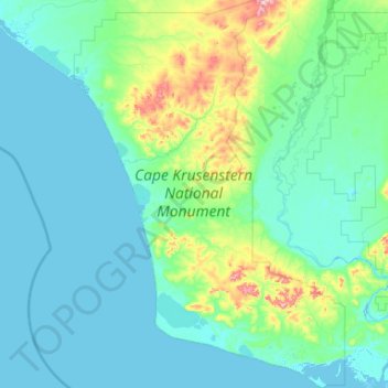 Cape Krusenstern National Monument topographic map, elevation, terrain