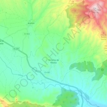 Torralba de Ribota topographic map, elevation, terrain