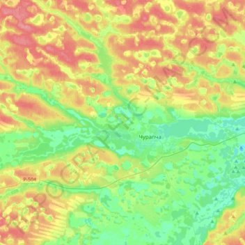 Чурапчинский наслег topographic map, elevation, terrain