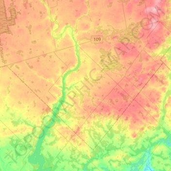 East Garafraxa topographic map, elevation, terrain