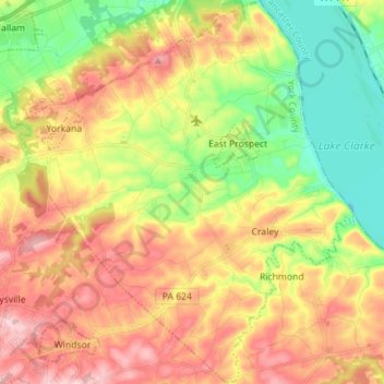 Lower Windsor Township Topographic Map, Elevation, Terrain