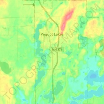 Pequot Lakes topographic map, elevation, terrain