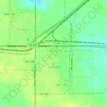 Farwell topographic map, elevation, terrain