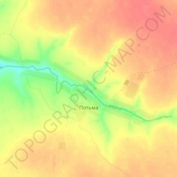 Потьма topographic map, elevation, terrain