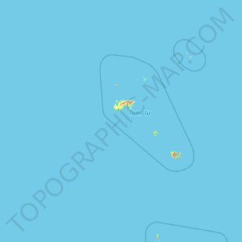 Santa Cruz Islands topographic map, elevation, terrain