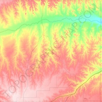 Roberts County topographic map, elevation, terrain