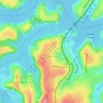 Como topographic map, elevation, terrain