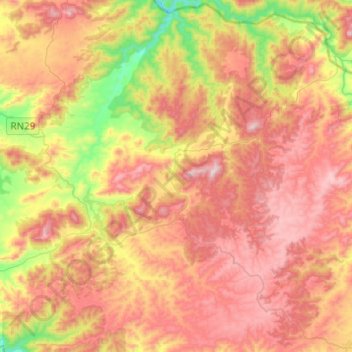 Moulay Bouazza topographic map, elevation, terrain