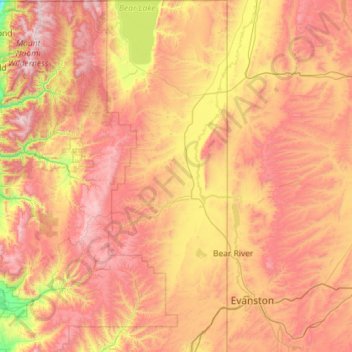 Rich County topographic map, elevation, terrain