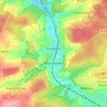 Raubach topographic map, elevation, terrain