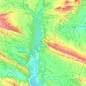 Lerín topographic map, elevation, terrain