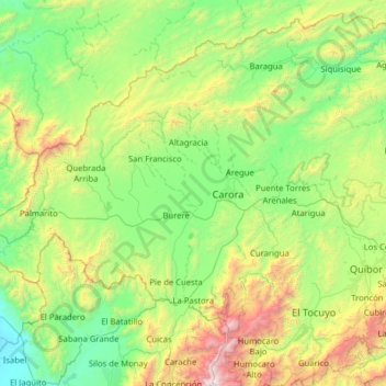Municipio Torres topographic map, elevation, terrain