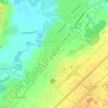 Большое Савино topographic map, elevation, terrain