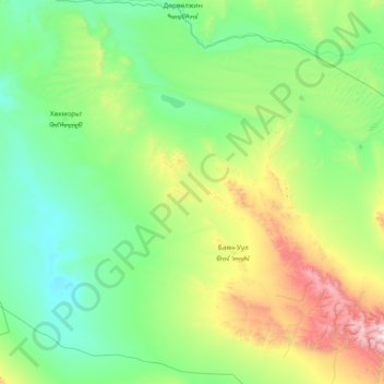Bayan-Uul topographic map, elevation, terrain
