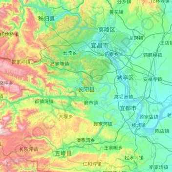 Changyang Tujia Autonomous County topographic map, elevation, terrain