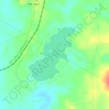 Lake Timpson topographic map elevation - Thumbnail 