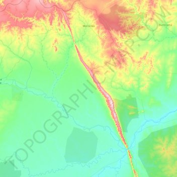 Mansidão topographic map, elevation, terrain