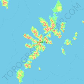 Nagai Island topographic map, elevation, terrain