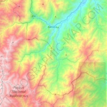 Zamora topographic map, elevation, terrain