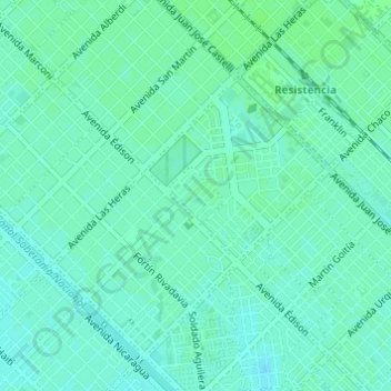 Parque Independencia topographic map, elevation, terrain