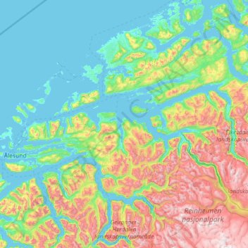 Molde topographic map, elevation, terrain