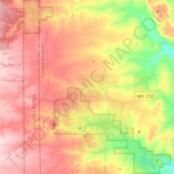 Curt Gowdy State Park topographic - Thumbnail