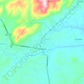 Toritama topographic map, elevation, terrain
