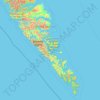 Area E (Moresby Island) topographic map, elevation, terrain