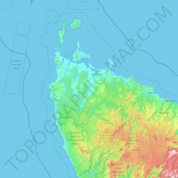 Circular Head topographic map, elevation, terrain