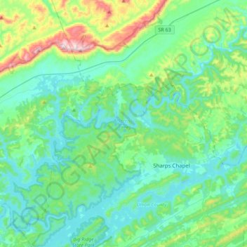 Norris Lake topographic map, elevation, terrain