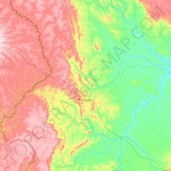 Paracatu topographic map, elevation, terrain
