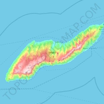 Icaria topographic map, elevation, terrain
