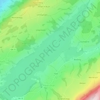 Rottachsee topographic map, elevation, terrain