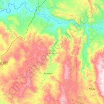 Mártir de Cuilapan topographic map, elevation, terrain