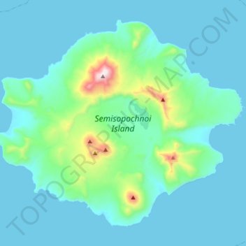 Semisopochnoi Island topographic map, elevation, terrain