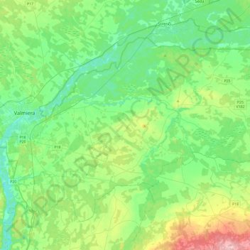 Beverīnas novads topographic map, elevation, terrain