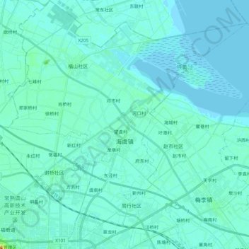 海虞镇 topographic map, elevation, terrain