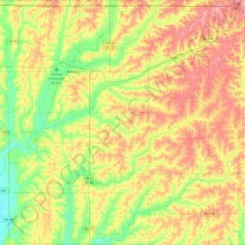 Cass County topographic map, elevation, terrain