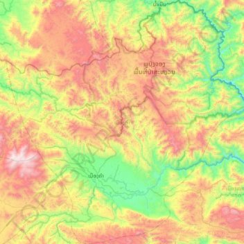 Kham District topographic map, elevation, terrain
