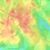 Between topographic map, elevation, terrain