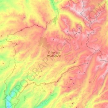 Emigrant Wilderness topographic map, elevation, terrain