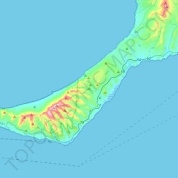 Península de Jandía topographic map, elevation, terrain