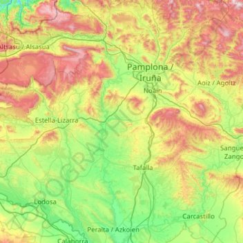 Arga topographic map, elevation, terrain