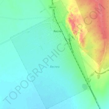 Recreo topographic map, elevation, terrain