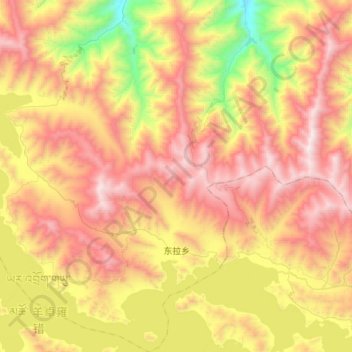 东拉乡 topographic map, elevation, terrain