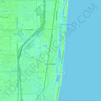 Boca Raton topographic map, elevation, terrain